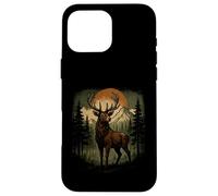 Majestic Deer Elk Forest Mountains Sunset Nature Case for iPhone 16 Pro Max
