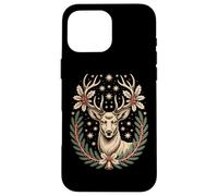 Majestic Deer Festive Stars Holiday Wreath Magic Case for iPhone 16 Pro Max
