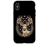 Majestic Deer Festive Stars Holiday Wreath Magic Case for iPhone X/XS