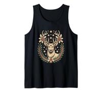 Majestic Deer Festive Stars Holiday Wreath Magic Tank Top