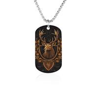 Majestic Deer Head Metal Pendant Necklace Chain Personalized Graphic Jewellery
