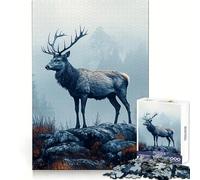Majestic Deer in Misty Autumn Landscape 1000 Piece Jigsaw Puzzles for Teenagers Sharp Brain Vivid Hue Family Pastime (50x75cm)