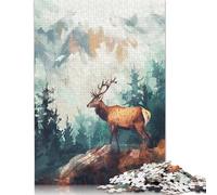Majestic Deer in Mountain Landscape 1000 Pieces Paper Puzzles for Adults Jigsaw Puzzles Educational Game Challenge Toy 1000pcs (75x50cm)