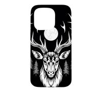 Majestic Deer Moonlit Forest Gothic Wildlife Art Case for iPhone 15 Pro