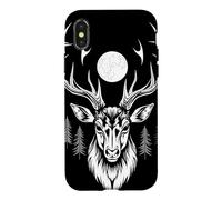 Majestic Deer Moonlit Forest Gothic Wildlife Art Case for iPhone X/XS