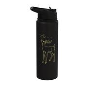 Majestic Deer Silhouette with Stars Outline Stainless Steel Insulated Water Bottle