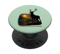 Majestic Deer Sunset Mountain Sea Wild Animal PopSockets Adhesive PopGrip