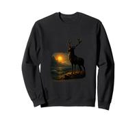 Majestic Deer Sunset Mountain Sea Wild Animal Sweatshirt