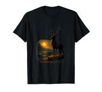 Majestic Deer Sunset Mountain Sea Wild Animal T-Shirt