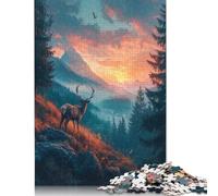 Majestic Deer Sunset Puzzle Jigsaws 1000 Pieces for Adults Puzzle Jigsaws for Adults Relax Puzzles Games 1000pcs (75x50cm)