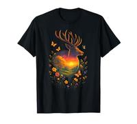 Majestic Deer Sunset - Retro Wildlife Art T-Shirt