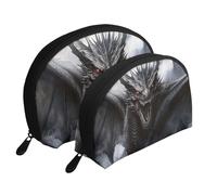 Majestic Dragon 3D Printed Makeup Bags 2-Piece Portable Shell Travel Toiletry Bag