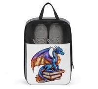 Majestic Dragon on Stack of Vintage Books Shoe Bag for Travel Daily Use Anti-dust Storage Carrier Golf Shoe Pouch