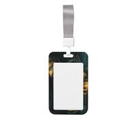 Majestic Dragon Reading Books Sliding Id Badge Holder Hard Plastic Work Card Case Name Tag Protector for Nurses Office