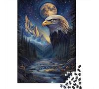 Majestic Eagle 1000 Piece Jigsaw Puzzle Paper for Adults Mountain Night Scenery Jigsaw Puzzle for Adults Focus Relaxation Home Decor 70x50cm/1000pcs