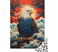 Majestic Eagle 1000 Piece Jigsaw Puzzle Paper for Adults Sunset Ocean Waves Relaxation Focus Home Decoration Gift 70x50cm/1000pcs