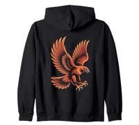 Majestic Eagle Bold Wings Spread Freedom Flight Zip Hoodie