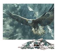 Majestic Eagle in Flight Puzzles 500 Pieces Wooden Puzzles Puzzle Jigsaws for Adults for Adults& Teens Age 12 Years Up 500pcs (52x38cm)