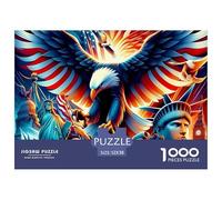 Majestic Eagle Jigsaw Puzzle for Adults 1000 Piece Jigsaw Puzzle Freedom Illustration Relaxing Focus Home Decor Gift 52x38cm/1000pcs 52x38cm/1000pcs