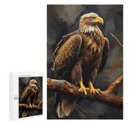 Majestic Eagle Perched on Branch Painting Jigsaw Puzzle, 1000 PCS, Indoor Activity for The Home, An Absorbing Project for Relaxed Weekends, for Family Fun