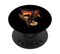 Majestic Eagle Soaring With The German National Flag PopSockets Adhesive PopGrip