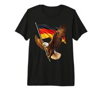 Majestic Eagle Soaring with The German National Flag Premium T-Shirt