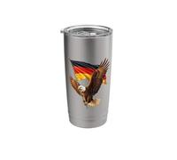 Majestic Eagle Soaring with The German National Flag Stainless Steel Insulated Tumbler