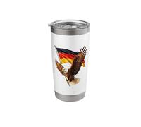 Majestic Eagle Soaring with The German National Flag Stainless Steel Insulated Tumbler