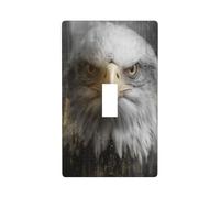 Majestic Eagle Street Building Light Switch Cover Decorative Single Toggle 1 Gang Wall Plate for Kitchen Farmhouse Bedroom Bathroom Art Decor