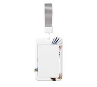 Majestic Eagle Waving American Flag Sliding Id Badge Holder Hard Plastic Work Card Case Name Tag Protector for Nurses Office