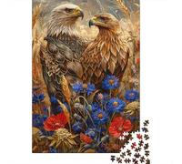 Majestic Eagles Adult Jigsaw Puzzle, 1000 Pieces, 70x50cm/1000pcs, Clean White Cardboard for Sorting; for Relaxed Evenings at The Table