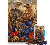 Majestic Eagles Jigsaw Puzzle 1000 Piece for Adults Logic Game Premium Print Hard Challenge (50x75cm)