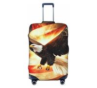 Majestic Eagles Soar Above The Banner Elastic Travel Luggage Cover Suitcase Protector, Print Suitcase Baggage Cover Anti-Scratch