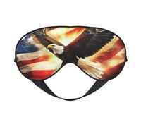 Majestic Eagles Soar Above The Banner Print Sleep Mask with Adjustable Strap, Comfortable Eye Cover for Travel, Yoga, Napping, Sleeping & Relaxation