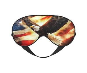 Majestic Eagles Soar Above The Banner Print Sleep Mask with Adjustable Strap, Comfortable Eye Cover for Travel, Yoga, Napping, Sleeping & Relaxation