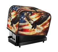 Majestic Eagles Soar Above The Banner Toaster Cover 2 Slice Kitchen Small Appliance Covers With Pockets Dust And Fingerprint Protectio