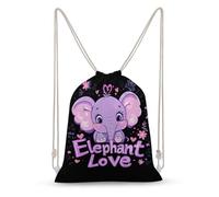 Majestic Elephant Canvas Drawstring Bags Gym Backpack Sports Rucksacks Casual Daypacks