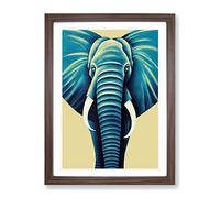 Majestic Elephant Framed Wall Art Print A2 Walnut