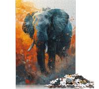 Majestic Elephant Gaze Puzzle Jigsaws 500 Pieces for Adults & Teenager Age 12 Years Up Christmas Eve Gifts 500pcs (52x38cm)