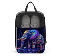 Majestic Elephant Psychedelic Mushrooms Shoe Bag for Travel Daily Use Anti-dust Storage Carrier Golf Shoe Pouch