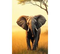 Majestic Elephants: Guardians of the African Savanna Journal: a LINED notebook for self-expression