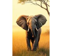 Majestic Elephants: Guardians of the African Savanna Journal: a LINED notebook for self-expression