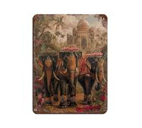 Majestic Elephants of India Retro Poster Metal Tin Sign Chic Art Retro Iron Painting Bar People Cave Cafe Family Garage Poster Wall Decoration 12x16inch(30x40cm)