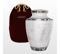 Majestic Extra Large White Urn For Human Ashes For Human Up To 330 Pounds - A Warm and Loving Urn - w Velvet Bag