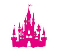 Majestic Fantasy Castle Silhouette Wall Stickers 49.2x60.6cm Equipped with Transfer Film kit Rosered