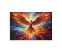 Majestic Fantasy Fire Bird Phoenix Rising Poster Canvas Wall Art Posters & Prints Pictures Wall Decor Aesthetic for Living Room Bedroom Decor for Mens Women Framed Unframed 24x36inch(60x90cm)