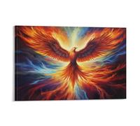 Majestic Fantasy Fire Bird Phoenix Rising Posters Room Decor Aesthetic Canvas Wall Art for Living Room Bedroom Prints Paintings Pictures Wall Decor Framed Unframed 16x24inch(40x60cm)