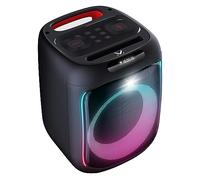 MAJESTIC FIRE 12 - Bluetooth Speaker, Multicolour LED Lights, USB/MicroSD/AUX-IN/MIC, Wired Microphone Included, Rechargeable Battery, TWS, Carry Handle