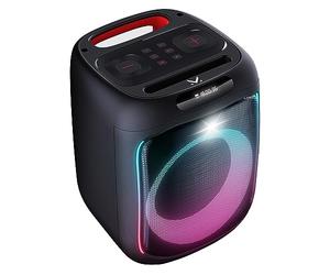 MAJESTIC FIRE 12 - Bluetooth Speaker, Multicolour LED Lights, USB/MicroSD/AUX-IN/MIC, Wired Microphone Included, Rechargeable Battery, TWS, Carry Handle