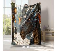 Majestic Fleece Blanket Dragon Super Soft Flannel Blanket Warm 3D Printed Throw Blanket Home Decor for Bed, Sofa, Travel 80x150cm